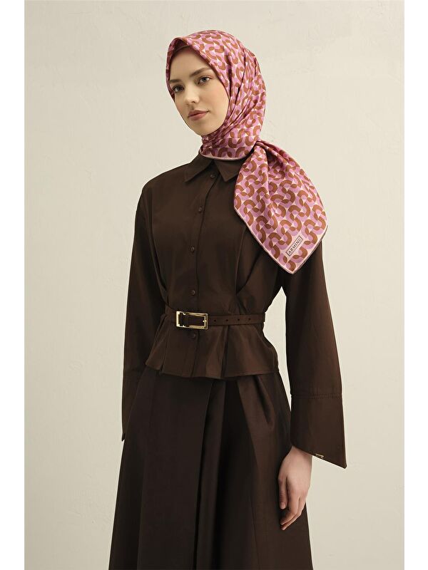 ARMİNE Obje Desenli Saf İpek Twill Eşarp 9321 31