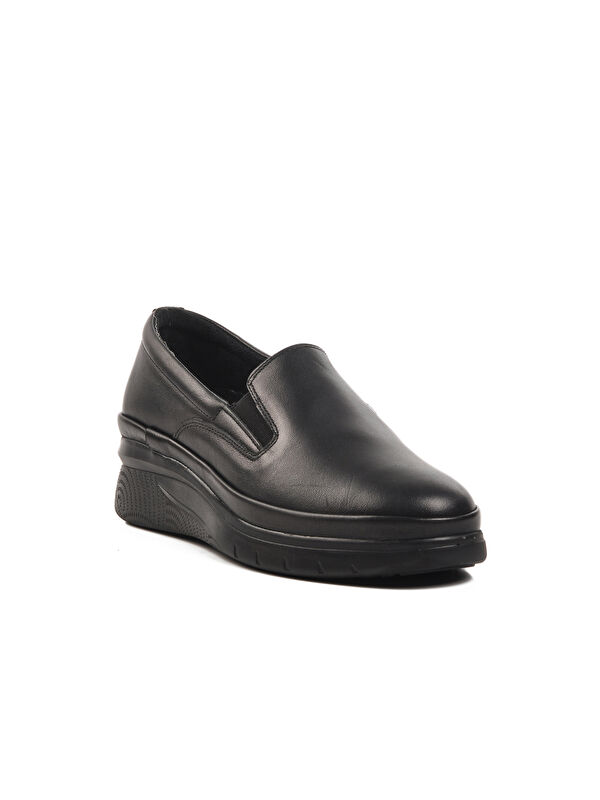 Siyah Hakiki Deri Kadın Casual Ayakkabı 24322148K - Görsel 4