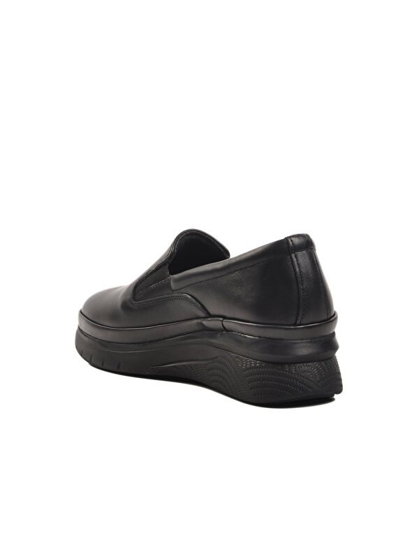 Siyah Hakiki Deri Kadın Casual Ayakkabı 24322148K - Görsel 5