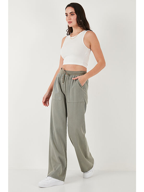 Lela Relaxed Fit Yüksek Bel Bol Paça Kadın Pantolon 668Yp5040