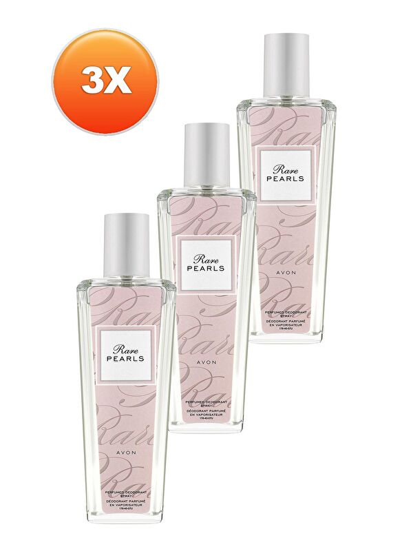 AVON Rare Pearls Parfümlü Deodorant Vücut Spreyi 75 ml 3'lü Set
