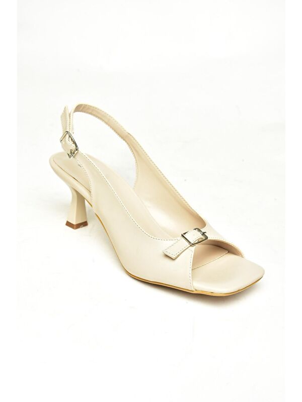 Fox Shoes S2820821 Bej Kadın Topuklu Ayakkabı