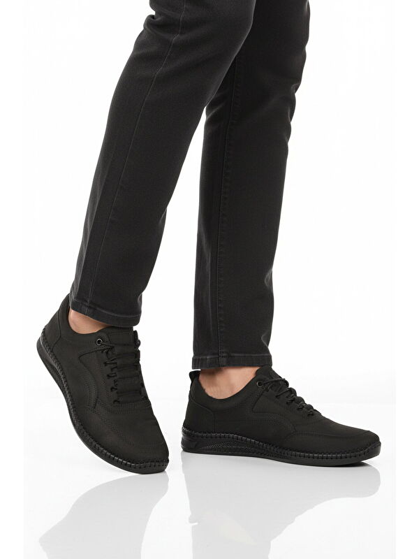 Ayakmod Siyah Ayakmod Premium Hakiki Deri Erkek Casual Ayakkabı 2101 M