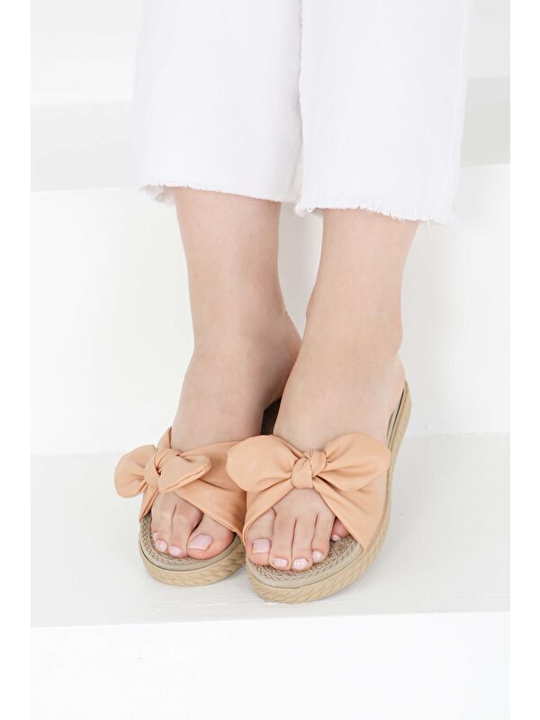 Kadın Hardal Fyonklu Terlik - 27408 - Görsel 5