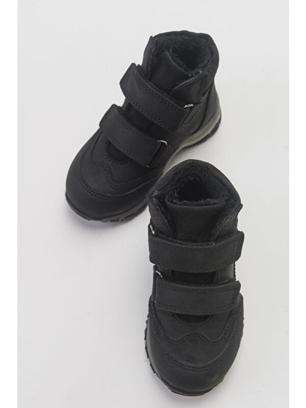 Erkek Çocuk Siyah Hakiki Deri Suya Dayanıklı Anatomik Günlük Bot - Görsel 5