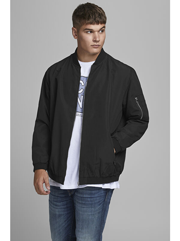 Jack & Jones Büyük Beden Fermuarlı Bomber Erkek Mont 12173990