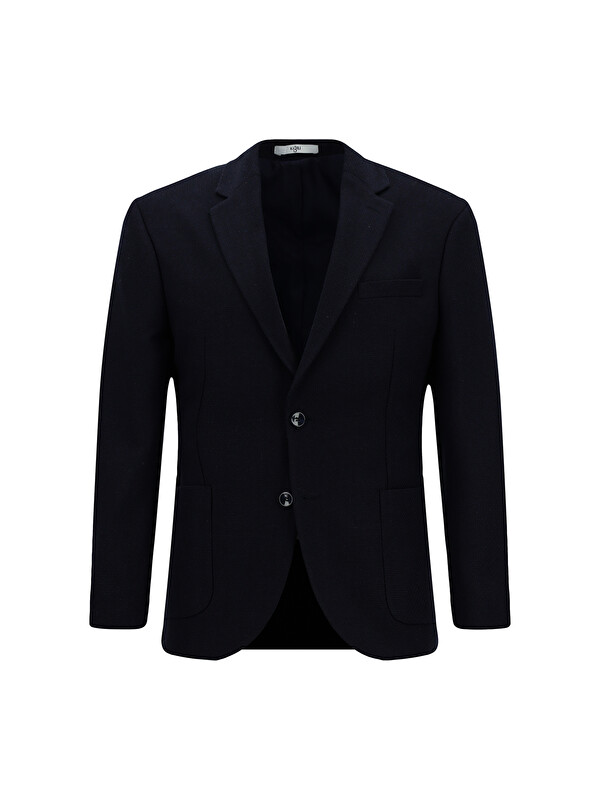 Kiğılı Dar Kesim Desenli Spor Yünlü Blazer Ceket