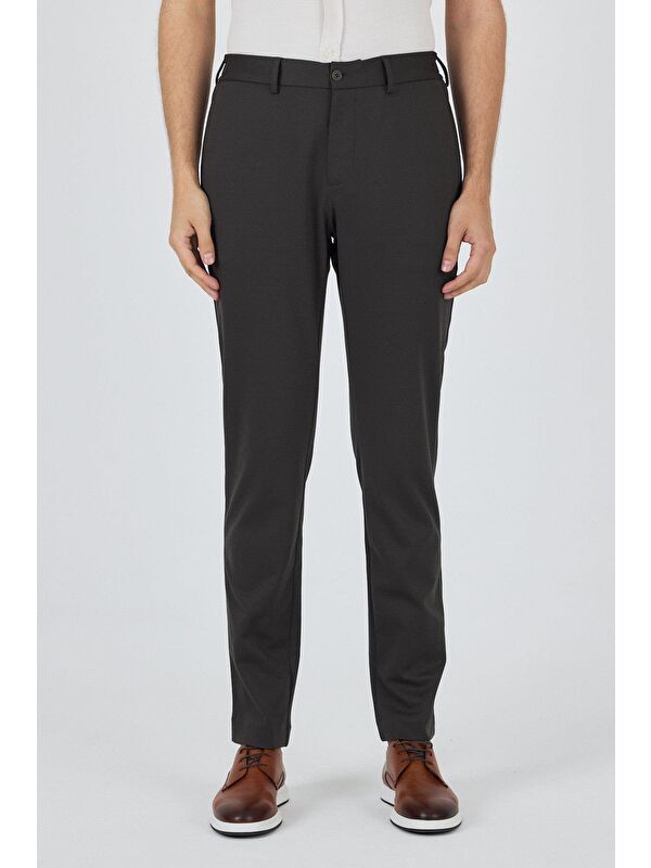 İMZA Koyu Antrasit Esnek Yandan Cepli Casual Slim Fit Jogger Pantolon 1003250157