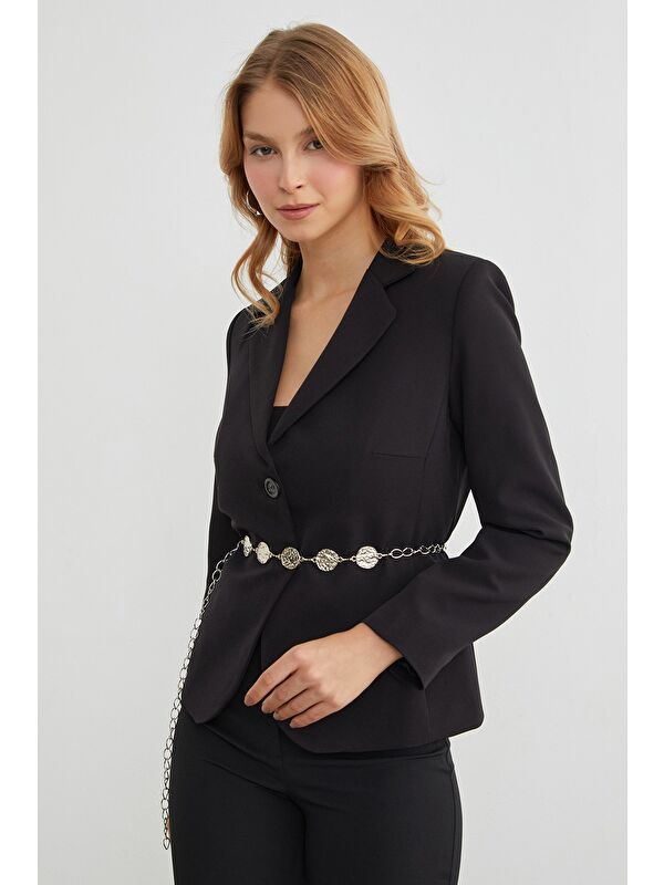 Fullamoda Basic Kruvaze Yaka Slim Fit Ceket