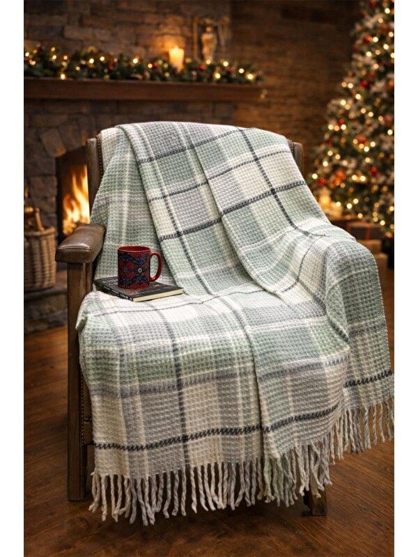 Çeyiz Diyarı Dinarsu Cozy Life Okaliptus Pamuklu Tv Battaniye 130x170 cm