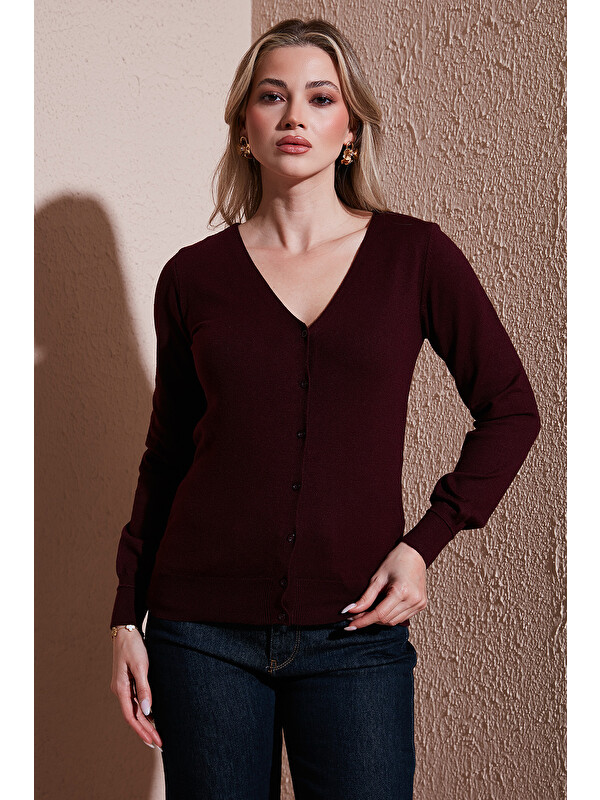 Fashion Friends Regular Fit V Yaka Düğmeli Hırka 25K0781K1