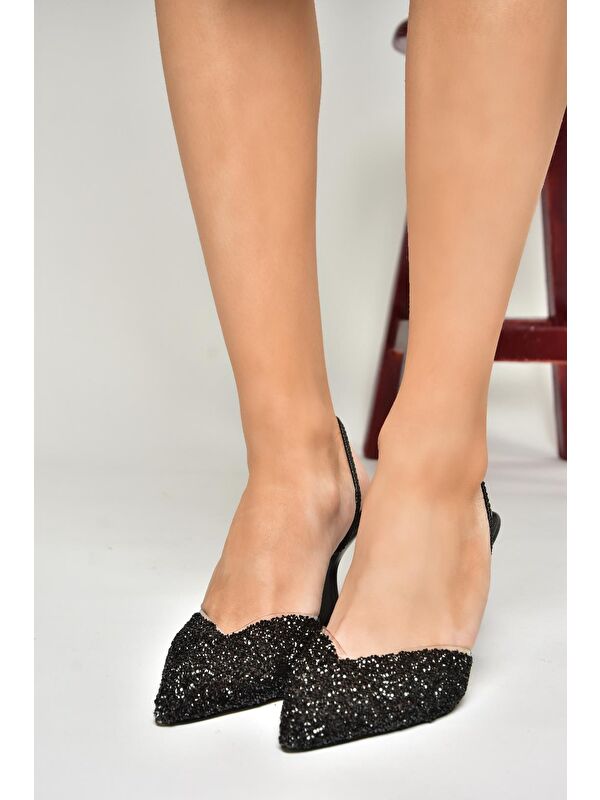 Fox Shoes U6145671 Siyah Kadın Topuklu Ayakkabı