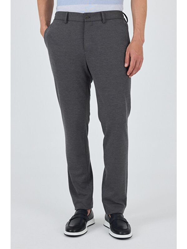 İMZA Gri Esnek Yandan Cepli Casual Slim Fit Jogger Pantolon 1003250156
