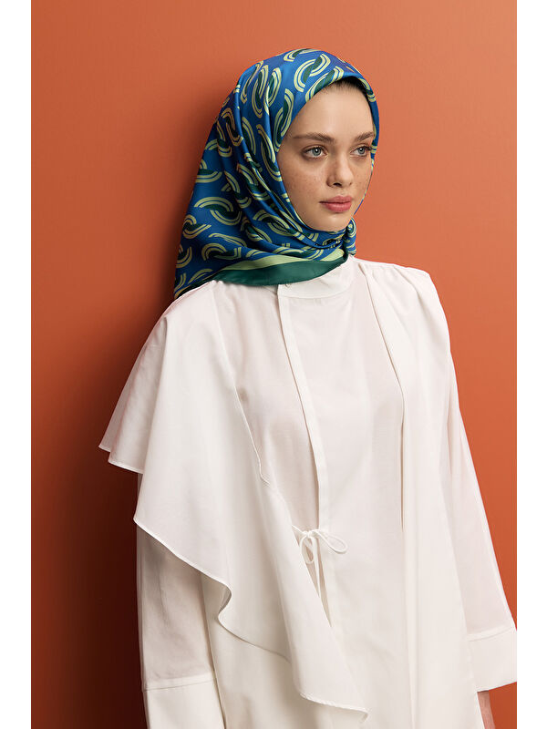 QEF Twill İpek Eşarp Aura Zümrüt