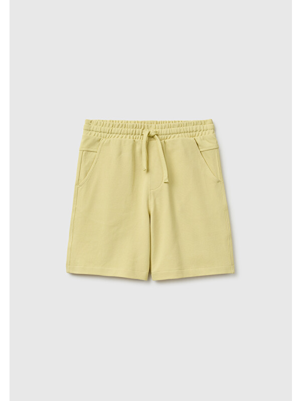 United Colors Of Benetton Erkek Çocuk Sarı Beli Lastikli Relaxed Fit Bermuda Şort