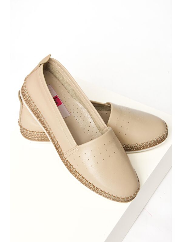 P5550025 Bej Kadın Babet Ayakkabı - Görsel 5