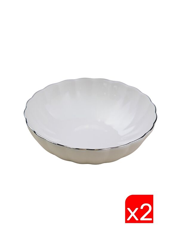 Kütahya Porselen Bone Luz Platin Fileli Çorba Kasesi 15cm 2 li
