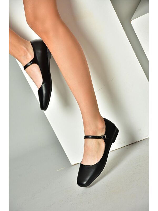 Fox Shoes Siyah Fox Shoes Babet S7262525 Kadın