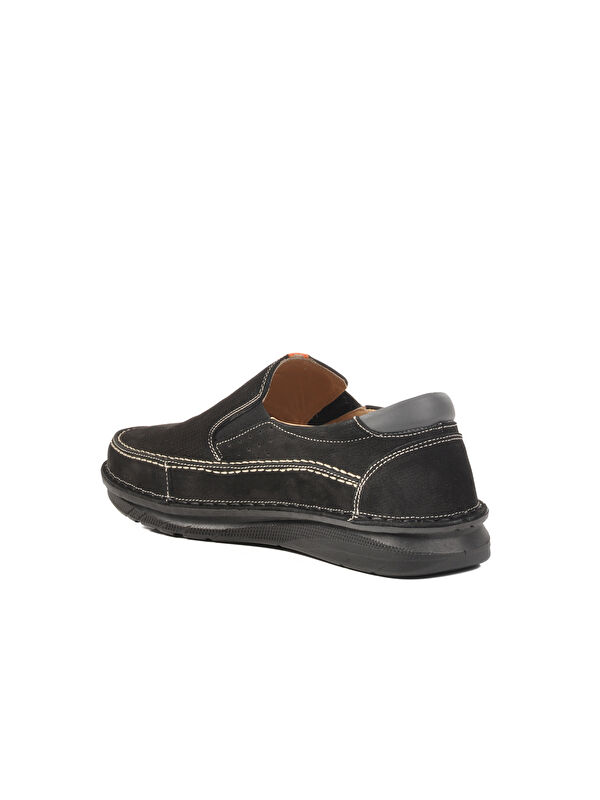 Siyah Nubuk Hakiki Deri Erkek Casual Ayakkabı 2628 M - Görsel 5