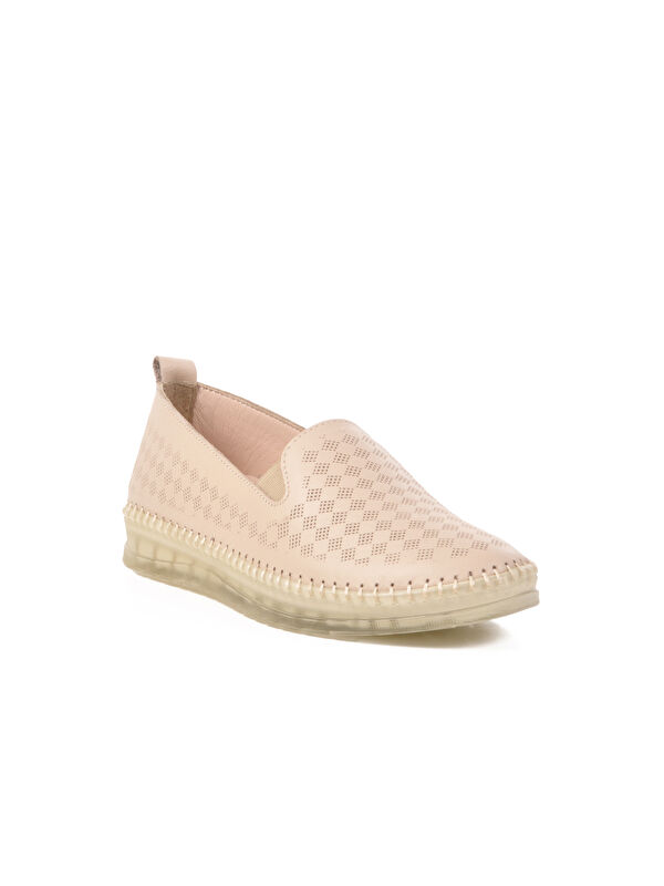 Bej Hakiki Deri Kadın Casual Ayakkabı 510 Z - Görsel 4