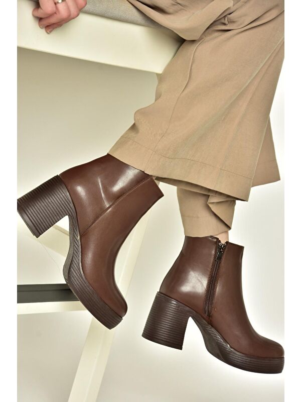 T8201974 Kahverengi Kadın Bot - Görsel 2