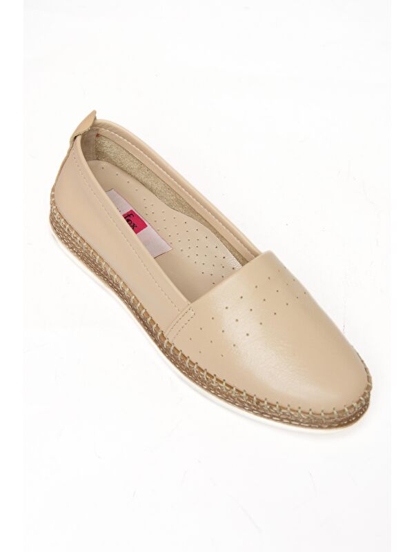 P5550025 Bej Kadın Babet Ayakkabı - Görsel 3