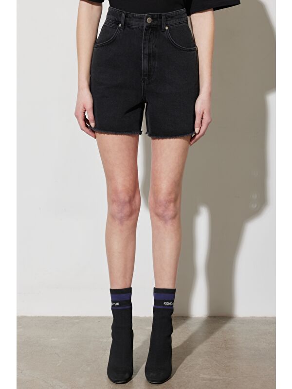 Wrangler Donna Regular Fit %100 Pamuk Siyah Jean Şort