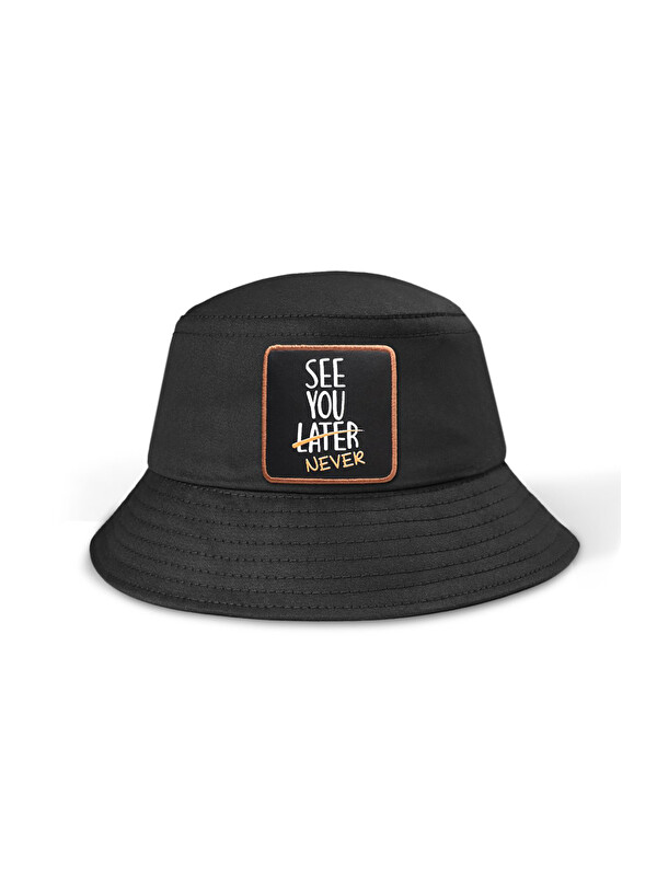 BlackBörk See You Later Never Logolu Bucket Siyah Şapka