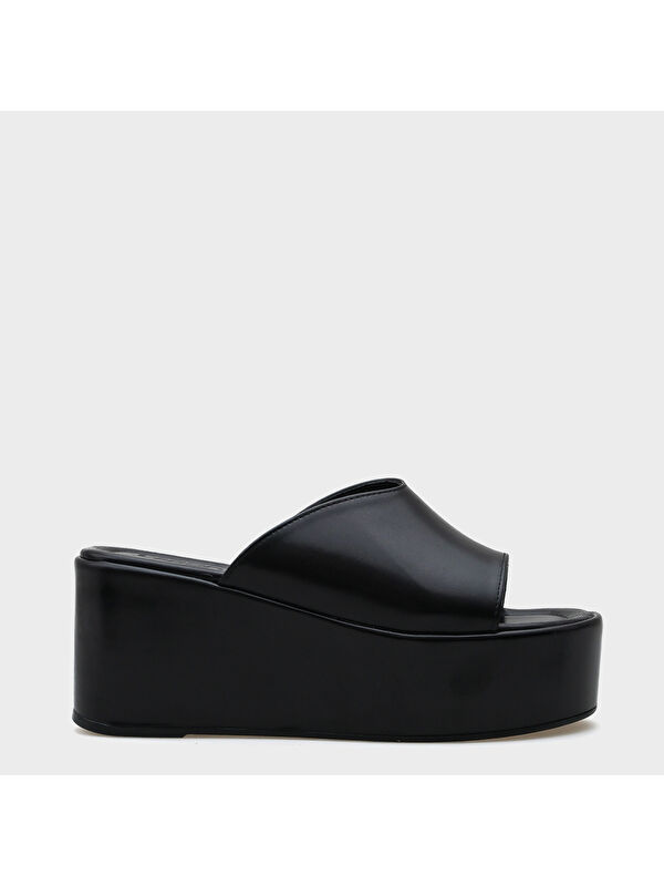 Capone Outfitters Marta Platform Metalik Tek Bantlı Kadın Terlik