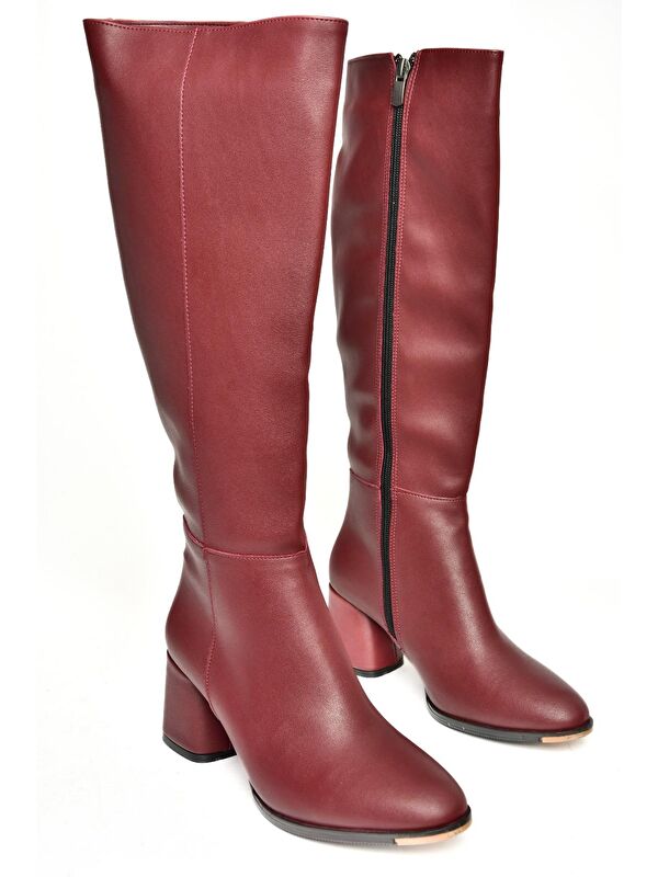 J848300109 Bordo Kadın Çizme - Görsel 4