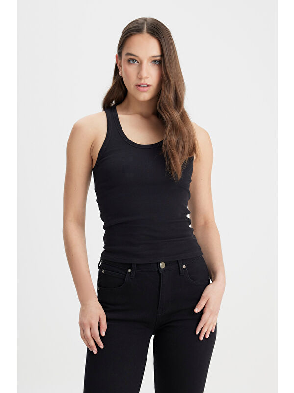 Lee Slim Fit Dar Kesim Siyah Tişört