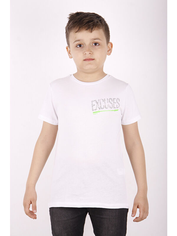 Toontoykids Erkek Çocuk Excuses Baskılı Cepli Tişört