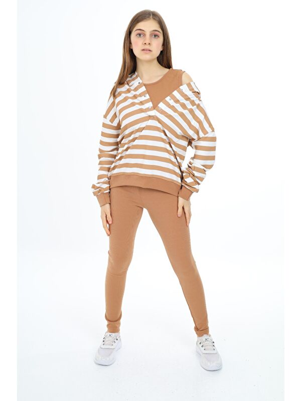 Toontoykids Kız Çocuk Üçlü Taytlı Takım