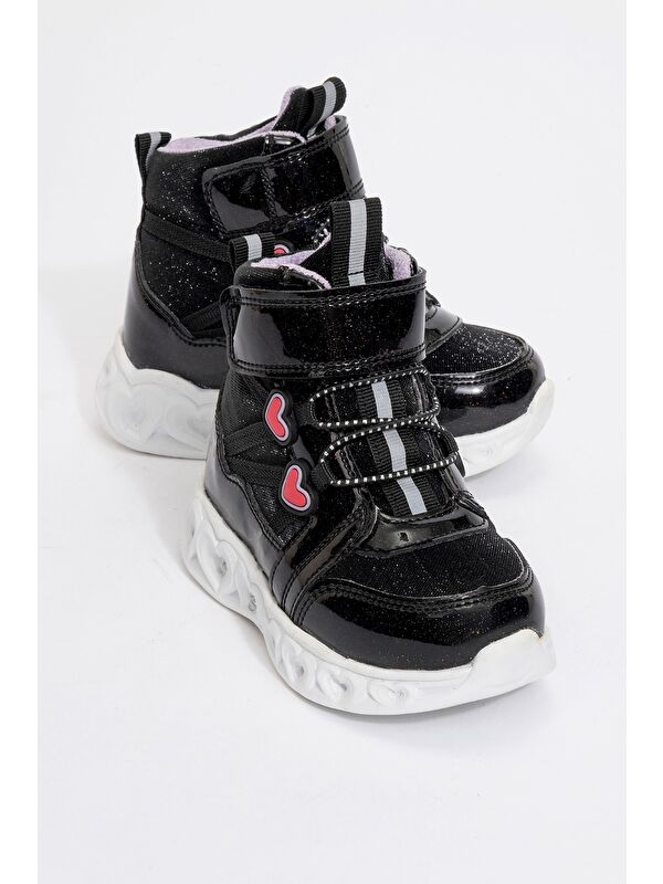 Kız Çocuk Siyah Işıklı Taban Suya Dayanıklı Anatomik Günlük Bot - Görsel 2