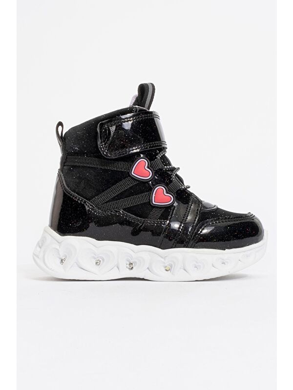 Kız Çocuk Siyah Işıklı Taban Suya Dayanıklı Anatomik Günlük Bot - Görsel 5