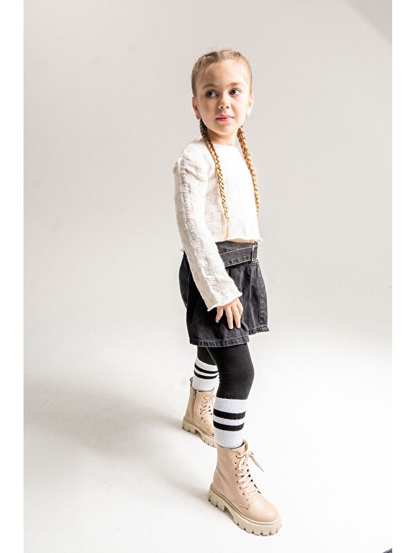 Kız Çocuk Bej Hakiki Deri Suya Dayanıklı Postal - Görsel 2