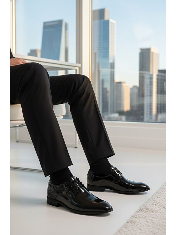 Ayakmod Siyah Ayakmod Premium Hakiki Deri Anatomik Erkek Klasik Ayakkabı 698 M