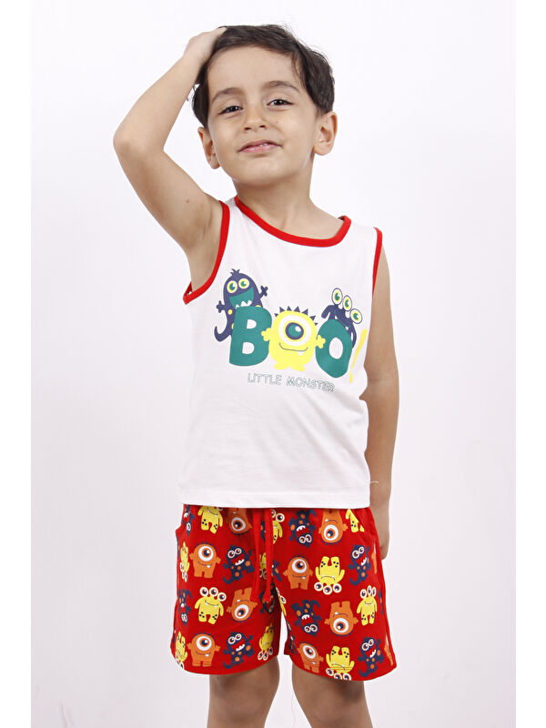 Toontoykids Erkek Çocuk BOO! Baskılı Şortlu Takım
