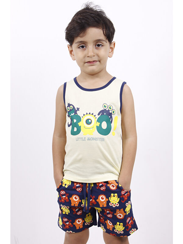 Toontoykids Erkek Çocuk BOO! Baskılı Şortlu Takım