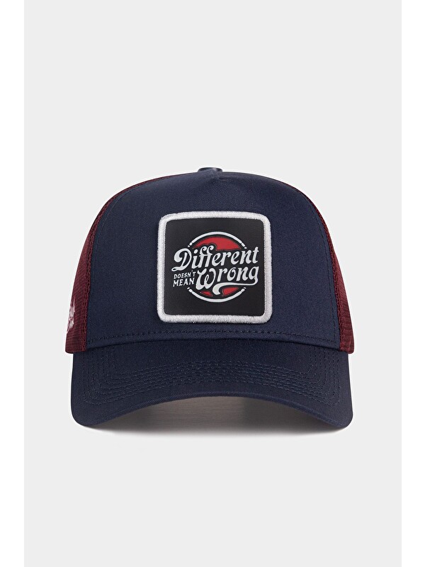 BlackBörk Different Wrong Logolu Lacivert-Bordo Trucker Şapka