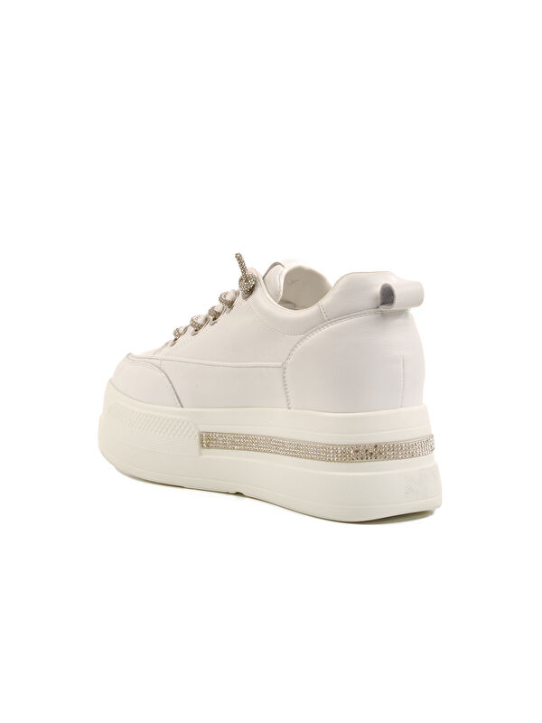 Beyaz Yüksek Taban Kadın Sneaker 25Y492 Z - Görsel 5
