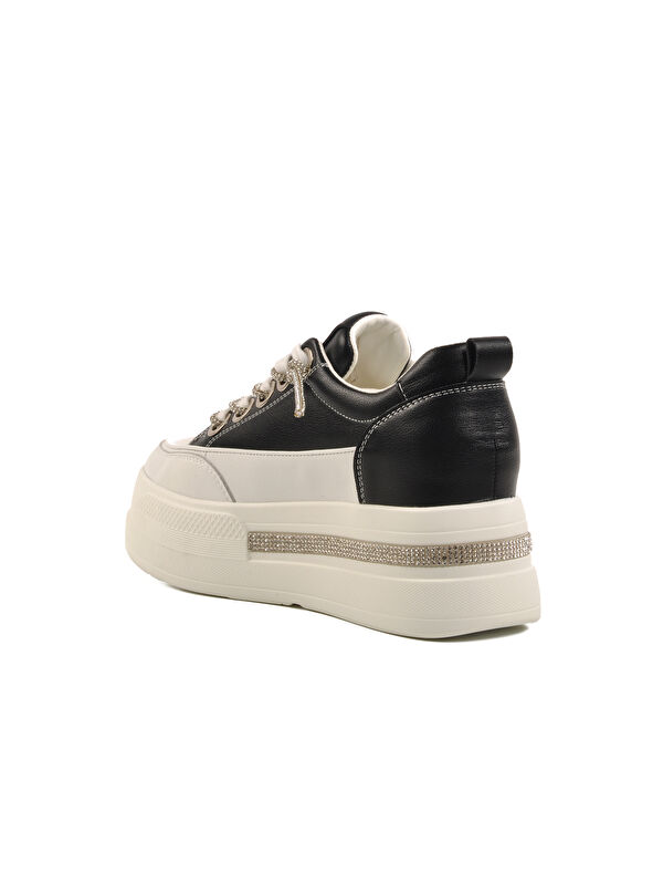 Siyah Yüksek Taban Kadın Sneaker 25Y492 Z - Görsel 5