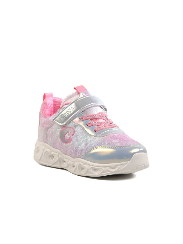 Gümüş Cırtlı Işıklı Kız Çocuk Spor Ayakkabı Yuki F - Görsel 4