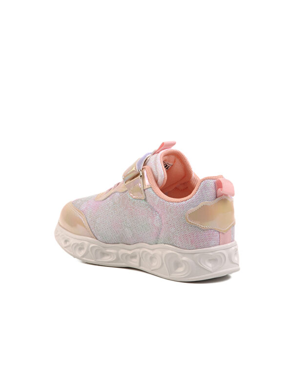 Bej Cırtlı Işıklı Kız Çocuk Spor Ayakkabı Yuki F - Görsel 5