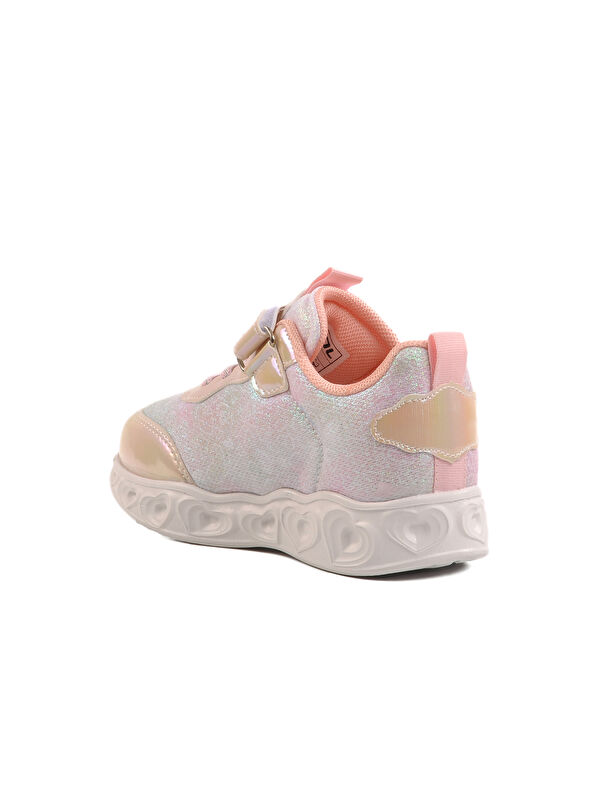 Bej Cırtlı Işıklı Kız Çocuk Spor Ayakkabı Yuki P - Görsel 5