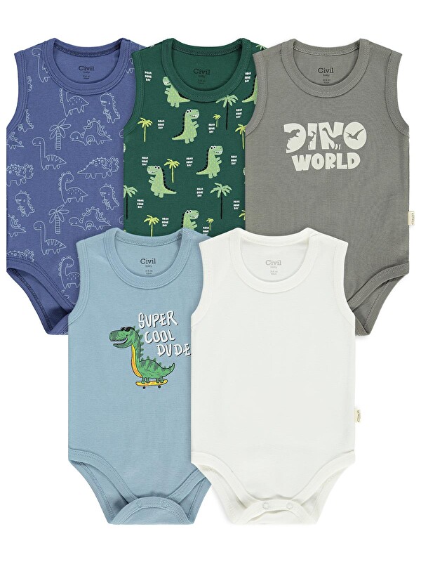 Civil Baby Dinozor Empirmeli 5 Li 0-36 Ay Çıtçıtlı Badi - Yeşil 3-4 Yaş