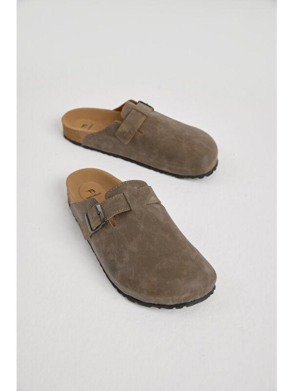 Tonny Black Bej Tonny Black Kalin Poli Erkek Taban Tokalı Önü Kapalı Terlik