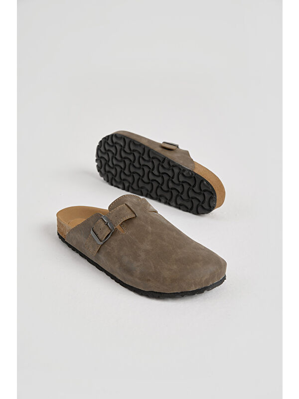 Tonny Black Bej Tonny Black Kalin Poli Erkek Taban Tokalı Önü Kapalı Terlik