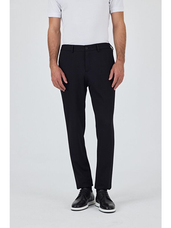 İMZA Siyah Esnek Yandan Cepli Casual Slim Fit Jogger Pantolon 1003250156