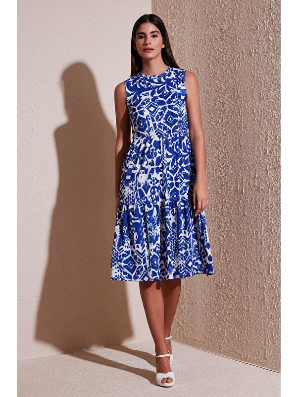 Lela Desenli Regular Fit Kolsuz Elbise 5865731